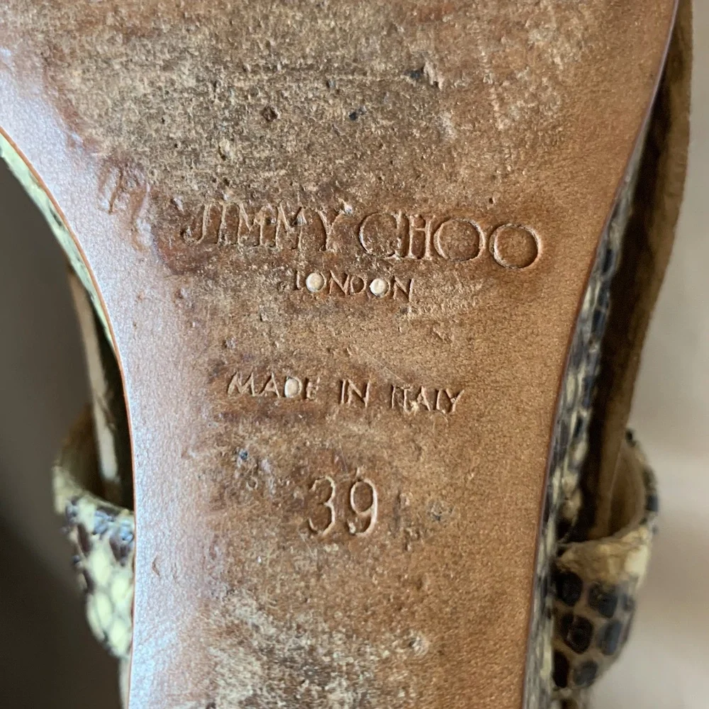 Jimmy Choo 'Connor' snakeskin wedge sandals